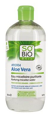SO'BiO &eacute;tic Micellar Water Purifying Aloe - Fettige Haut 500 ml.
