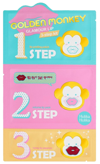 Holika Holika Golden Monkey Glamour Lip 3-Schritt-Kit