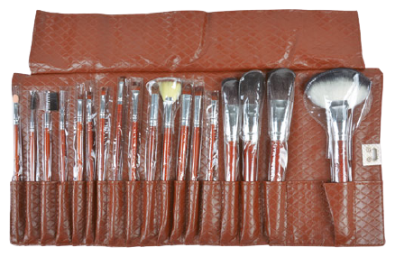 Cleissy Brown Brushes Ledertasche Set 18 St&uuml;ck