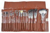 Cleissy Brown Brushes Ledertasche Set 18 St&uuml;ck