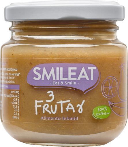 SMILEAT Tarrito de Tres Frutas Ecologico (130g)
