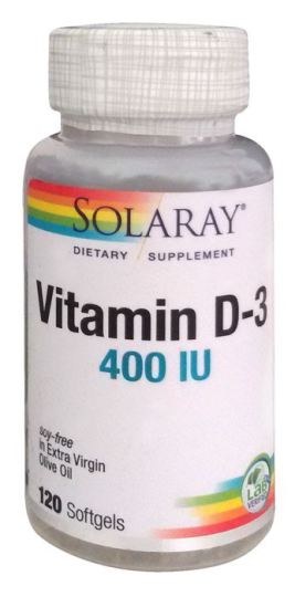 Solaray Vitamin D 400Ui Dry 120 Perlen