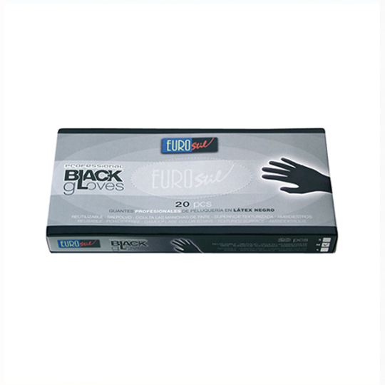 Eurostil Schwarze Latexhandschuhe 20 St&uuml;ck