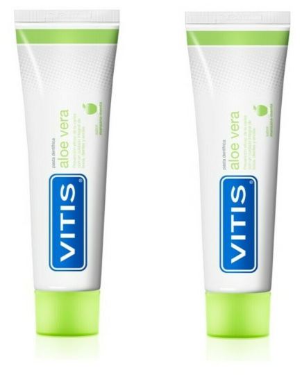 Vitis Gel dent&iacute;frico aloe manzana 2x150 ml